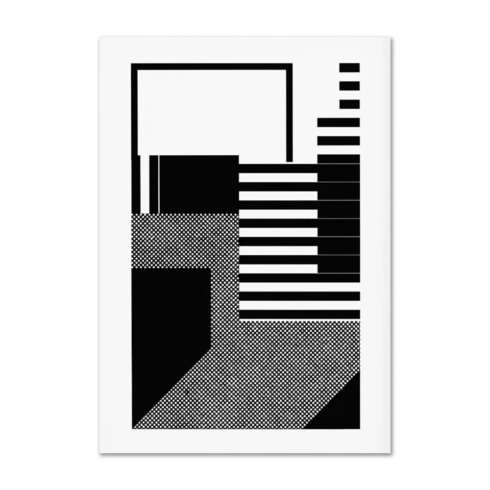 Geometric Monochrome Canvas Poster