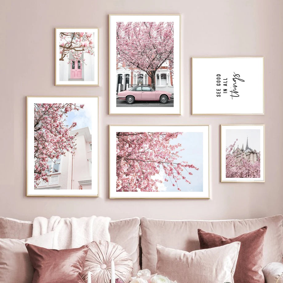 London Floral Canvas Poster