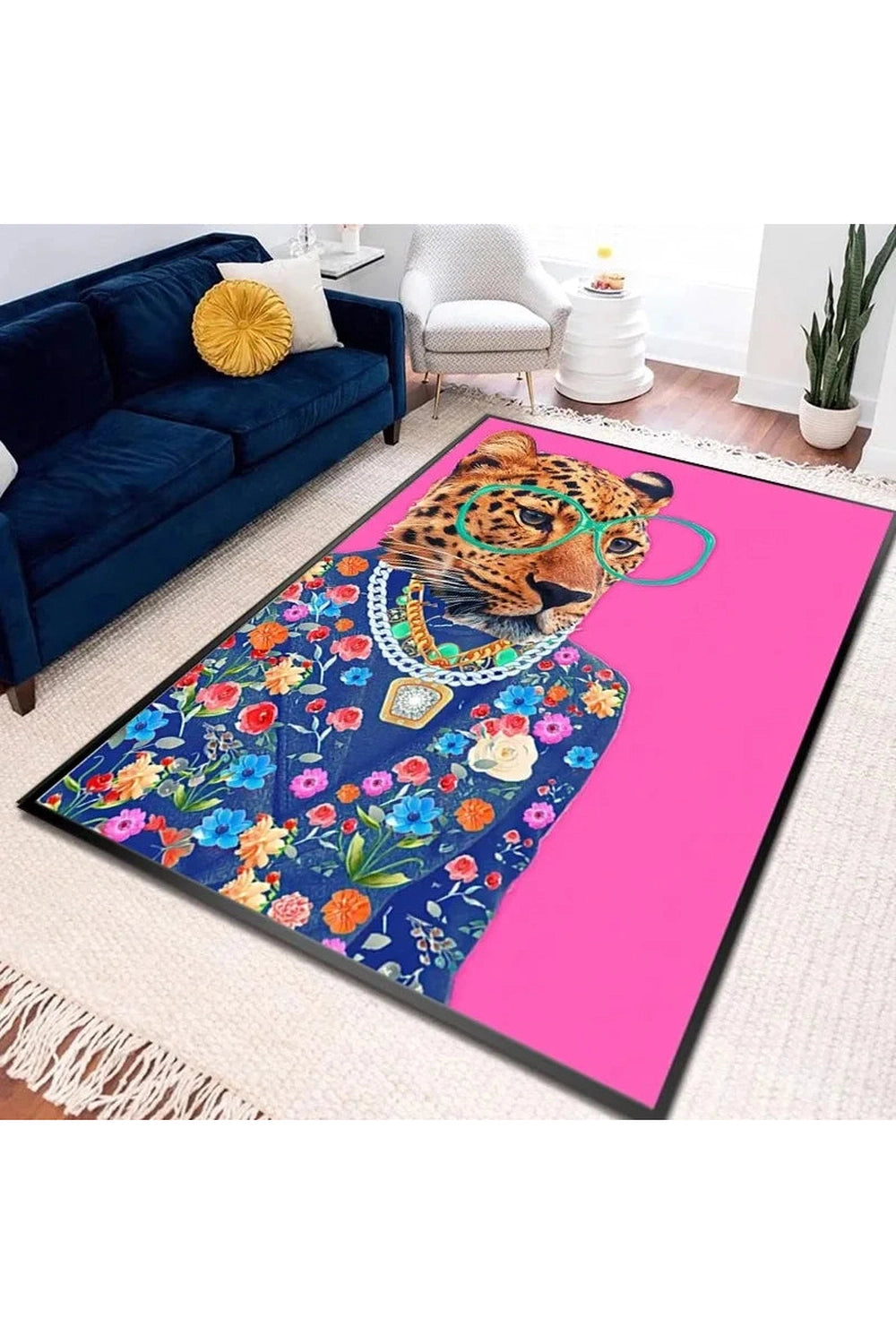 Cosmic Tiger Boho Area Rug