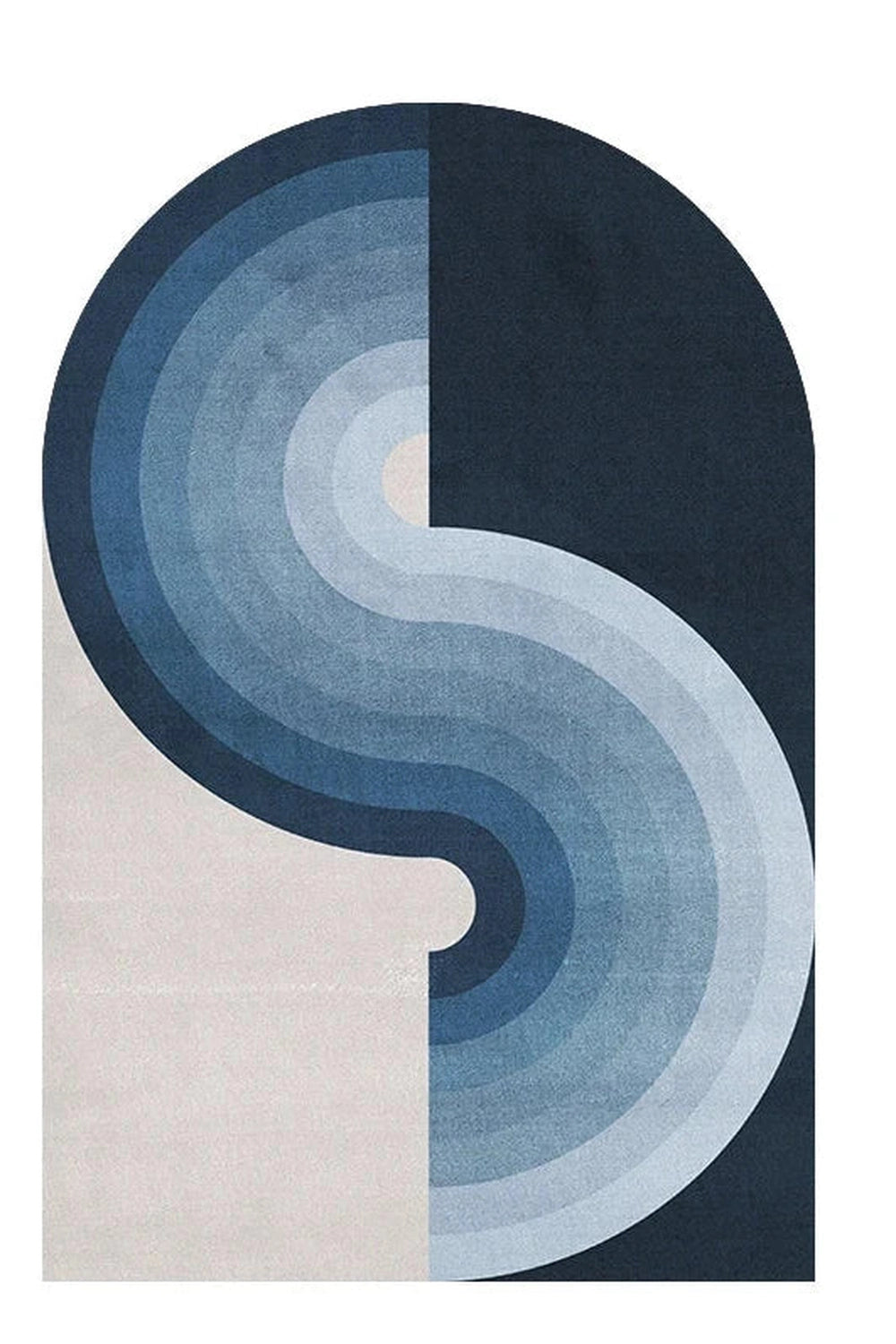 Retro Waves Geometric Rug