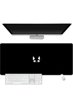 Black Kawaii Cat Deskmat