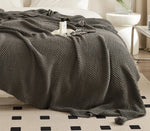 Cozy Dark Gray Textured Blanket