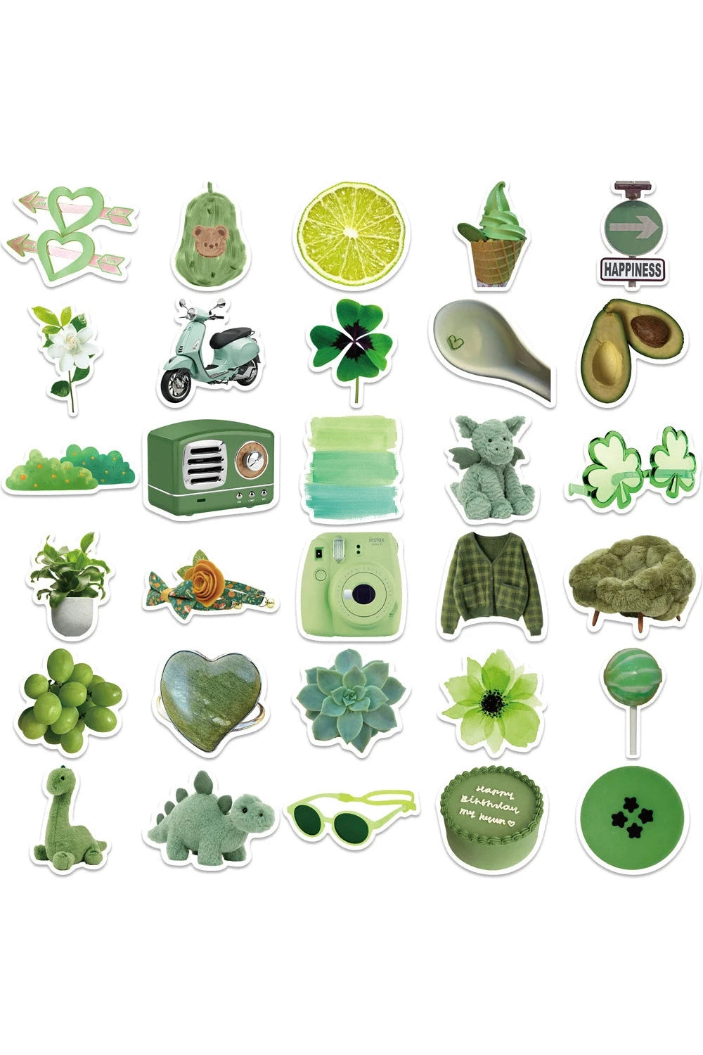 Green Cartoon Aesthetic Stickers