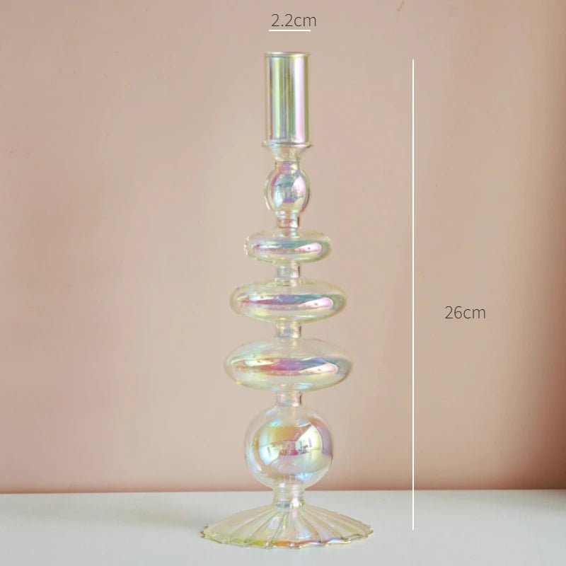 Coquette Iridescent Candle Holders