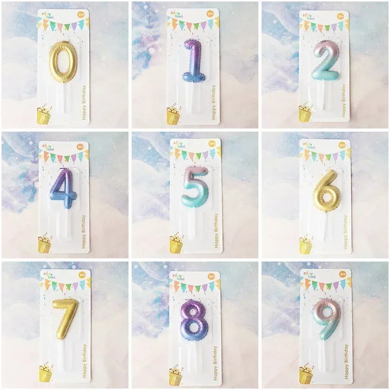 Pastel Balloon Number Candles