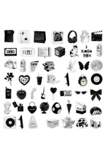 Simple Black White Cartoon Stickers