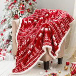 Christmas Nordic Reindeer Sherpa Blanket