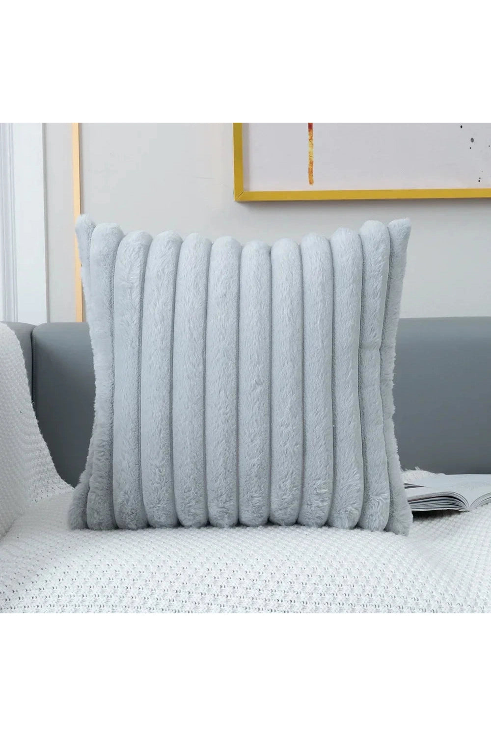 Soft White Plush Pillow Case