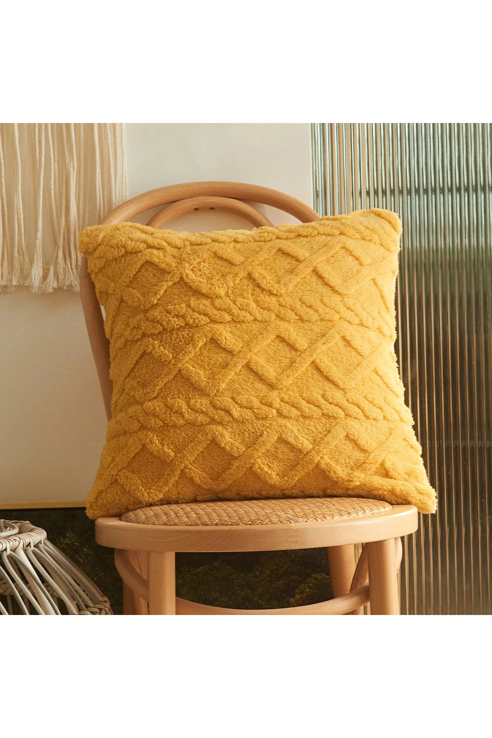 Fall Decor Geometric Plush Sofa Pillow Case