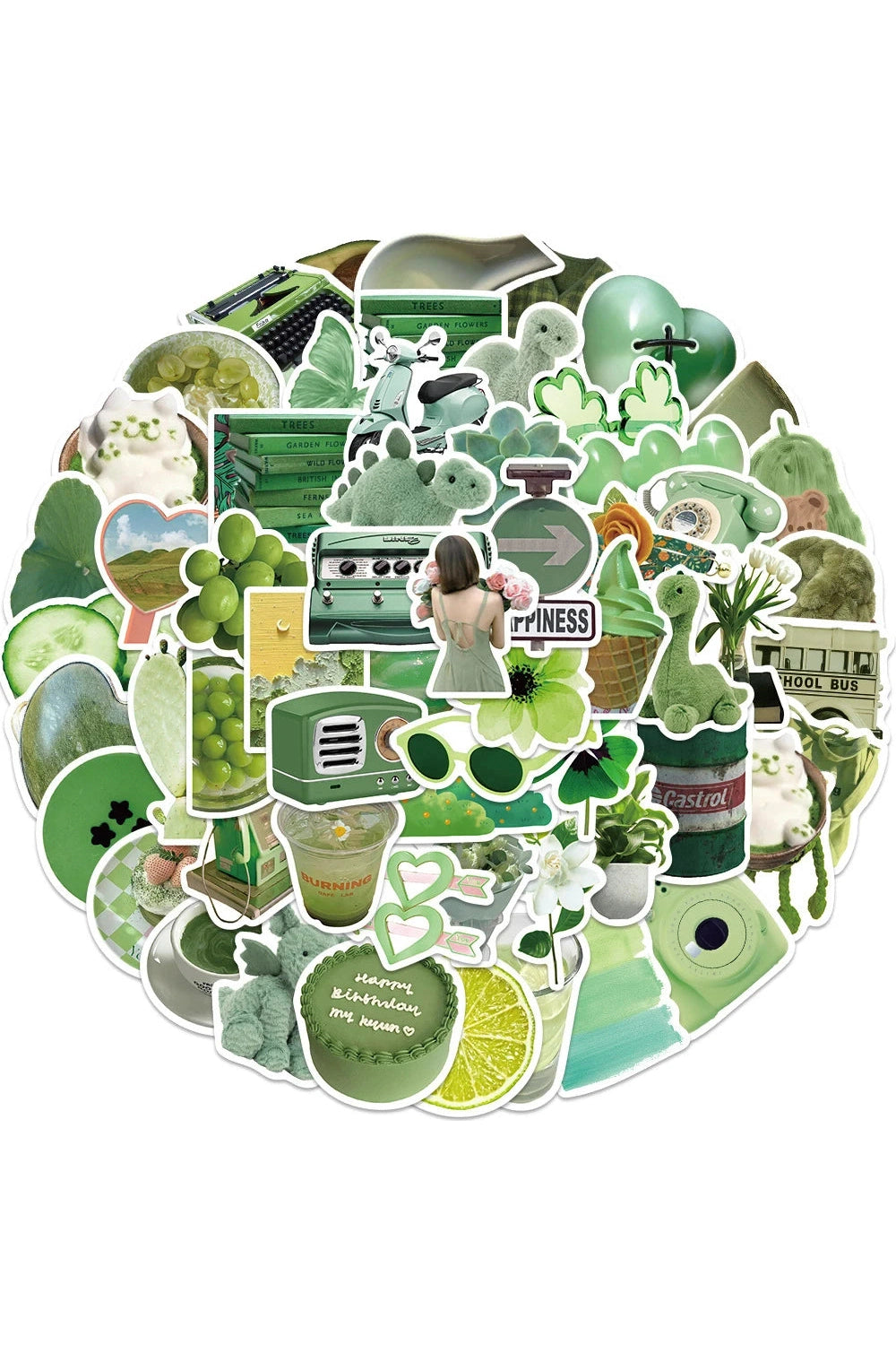 Green Cartoon Aesthetic Stickers