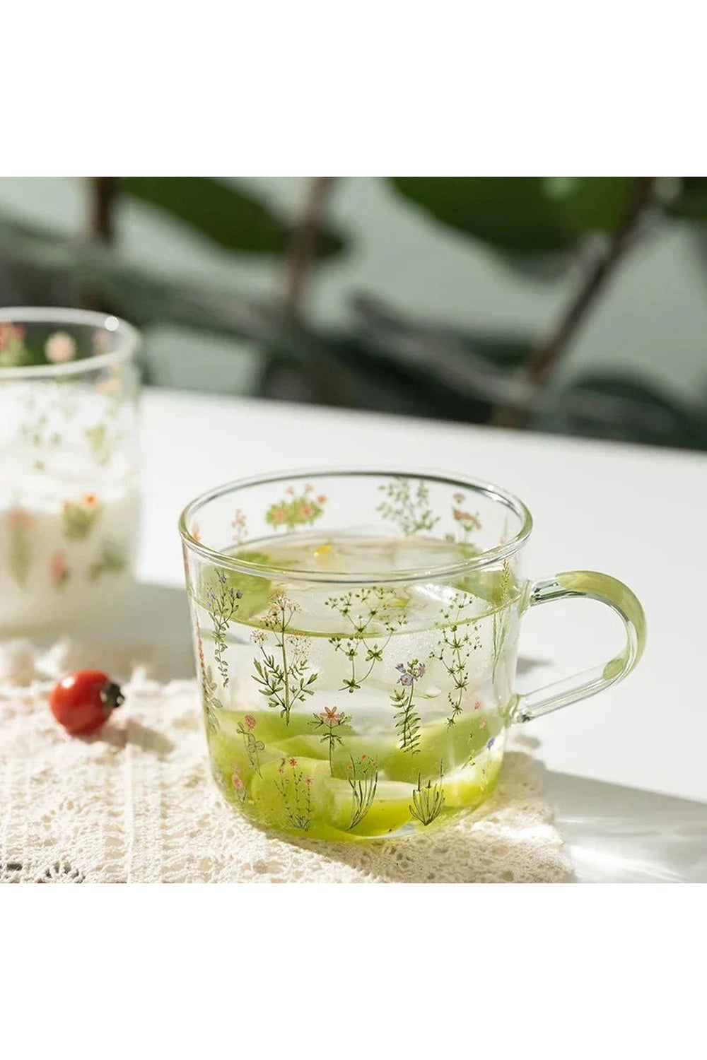 Grass Pattern Glass Mug