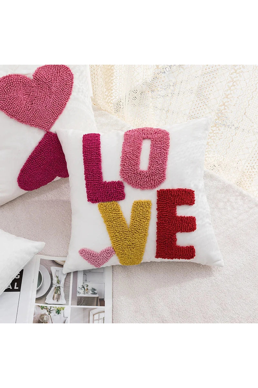 Romantic Plush Valentine Pillow Case