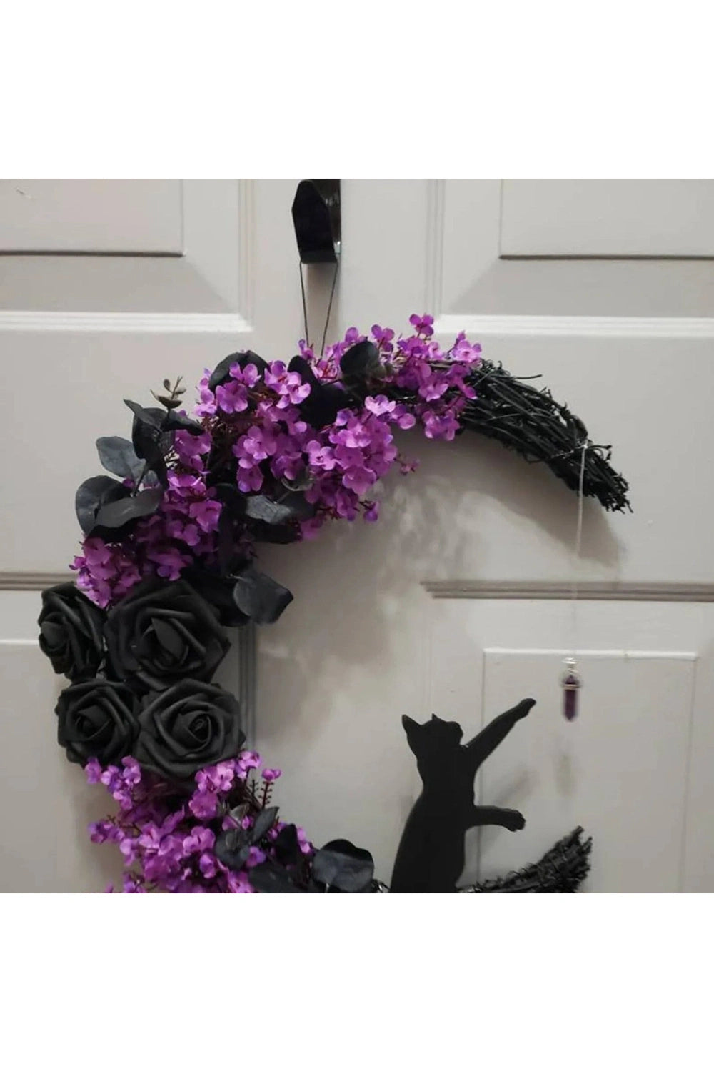 Moon Black Cats Door Wreath