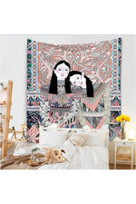 Tapestry Living Room Background Mural Beach Mat Home Decoration Simple and Fresh Character Wall Hanging