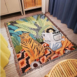 Ins Cartoon Tiger Überwurfdecke, gestrickt, mit Quasten, Decken für Betten, Sofabezug, Camping-Picknick-Matte, Wandbehang, Tapisserie, Wohnkultur