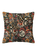 Skull & Roses Grunge Pillow Cover