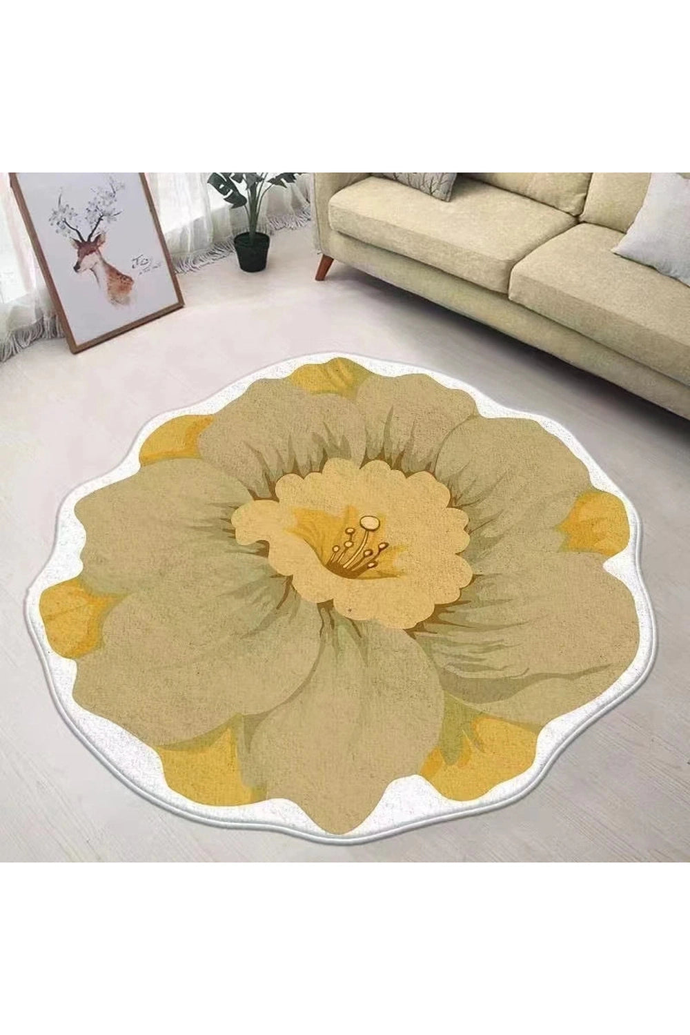 Chinese Flower Decor Rug