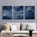 Blue Ink Marble Canvas Poster