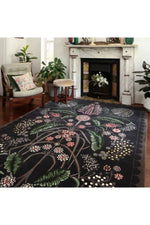 Midnight Bloom Botanical Rug