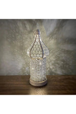 Moroccan White LED Lantern