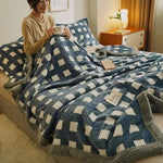 Cozy Plaid Knit Blanket