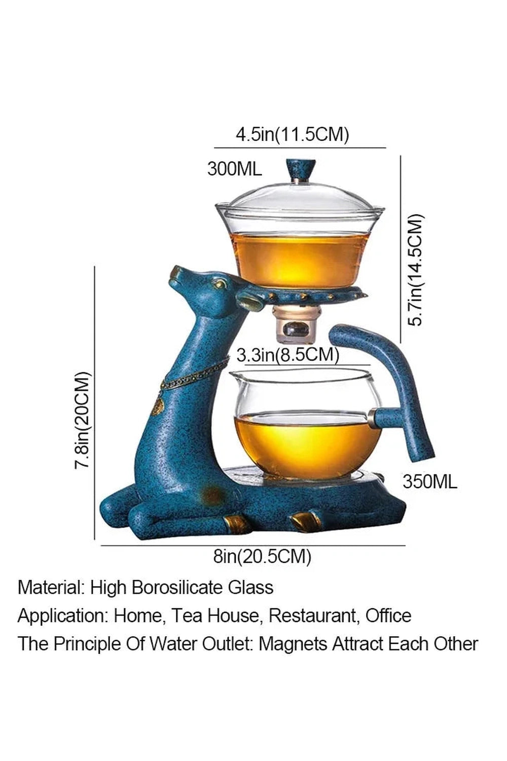 Automatic Glass Deer Teapot