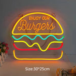 Neon-Fast-Food-Schilder