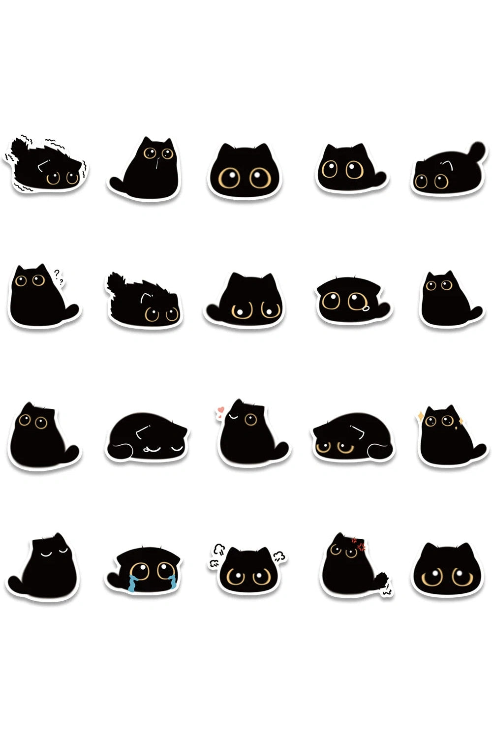 Kawaii Black Cat Stickers