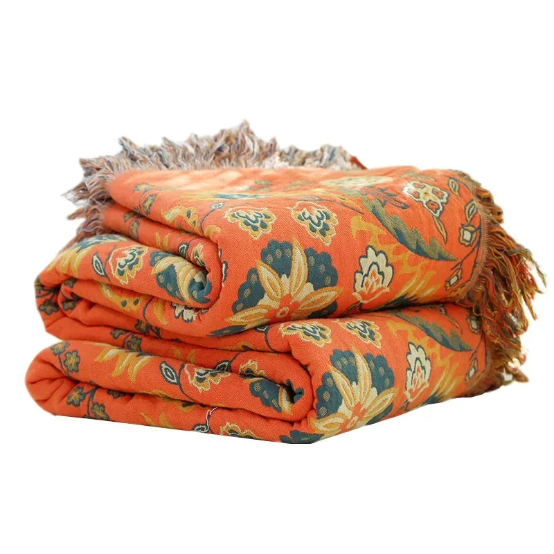 Bohemian Sunset Floral Blanket