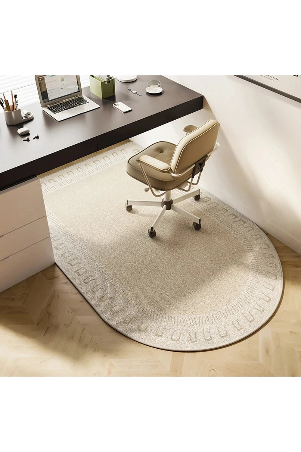 Tranquil Workspace Oval Rug