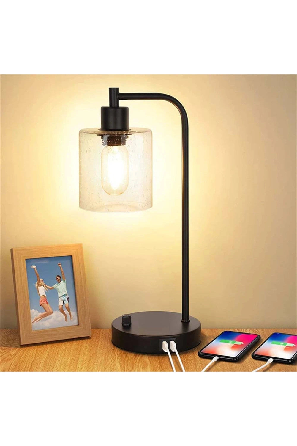 Dual USB Bedside Lamp