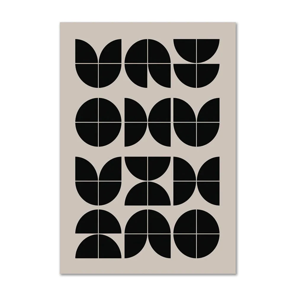 Geometric Monochrome Canvas Poster