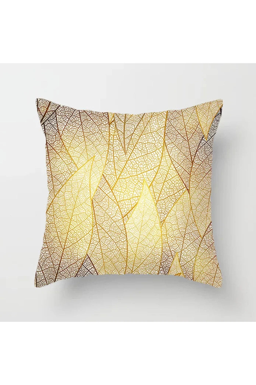 Fall Decor Yellow Leaf Polyester Pillow Case