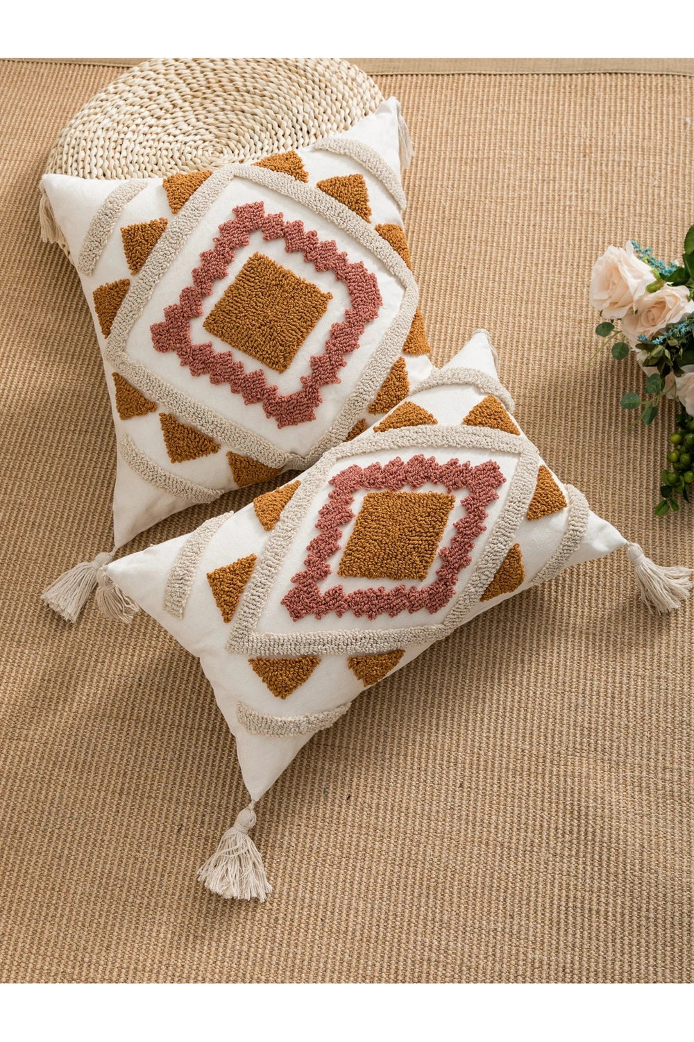 Fall Decor Color Boho Geometric Pillow Case