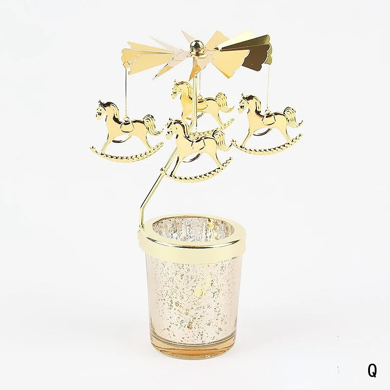 Romantic Rotating Snowflake Candle Holder