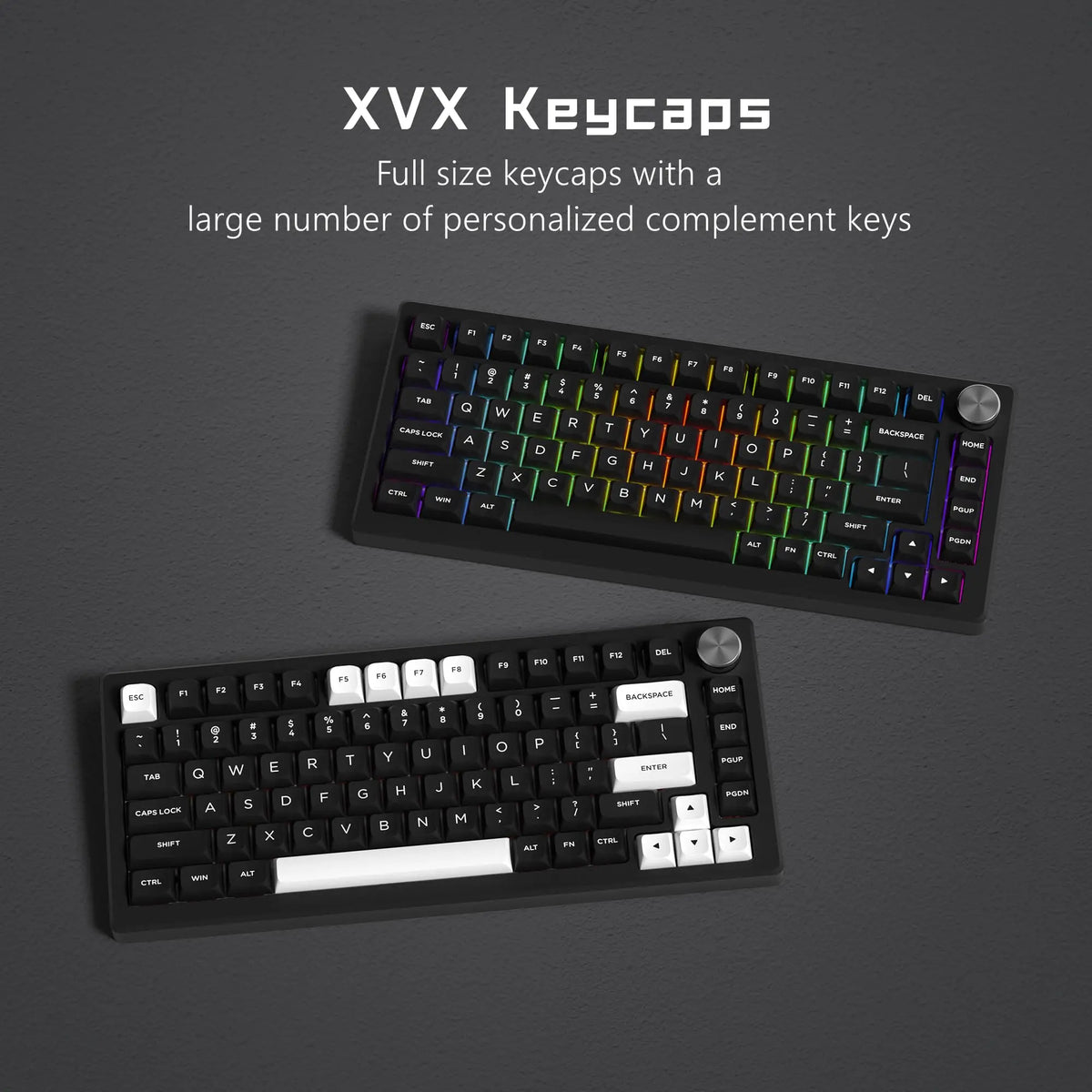 Black White ISA Keycaps