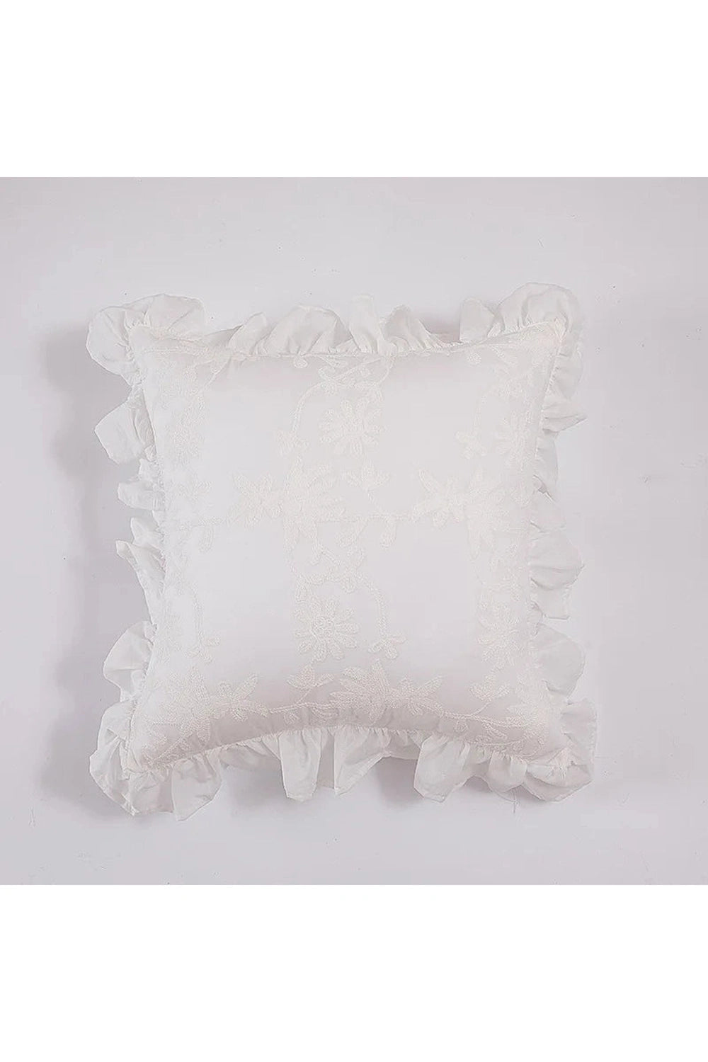 Pleated Lace Embroidered Pillow Case