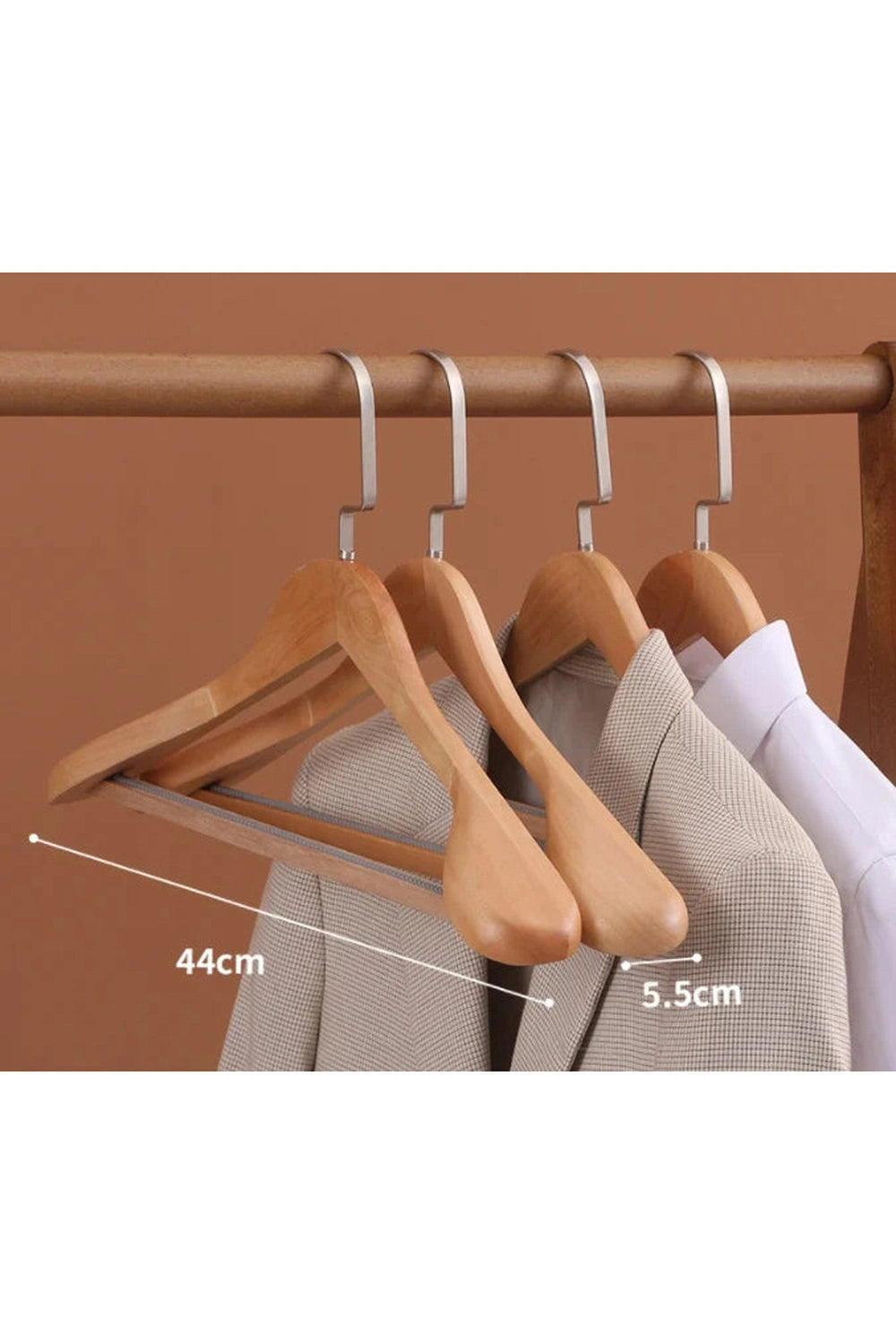 Velvet coat hanger wood flocking wide shoulder suit clothes rack home Wardrobe closet organizer luxury clothes wooden hanger