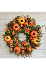 Bountiful Halloween Harvest Pumpkin Wreath