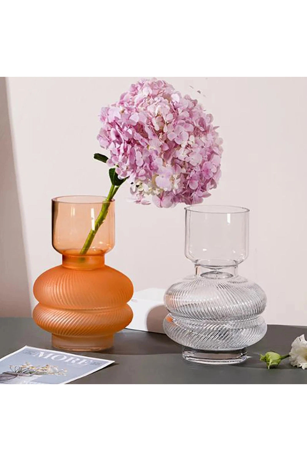 Vertical Grain Glass Vase