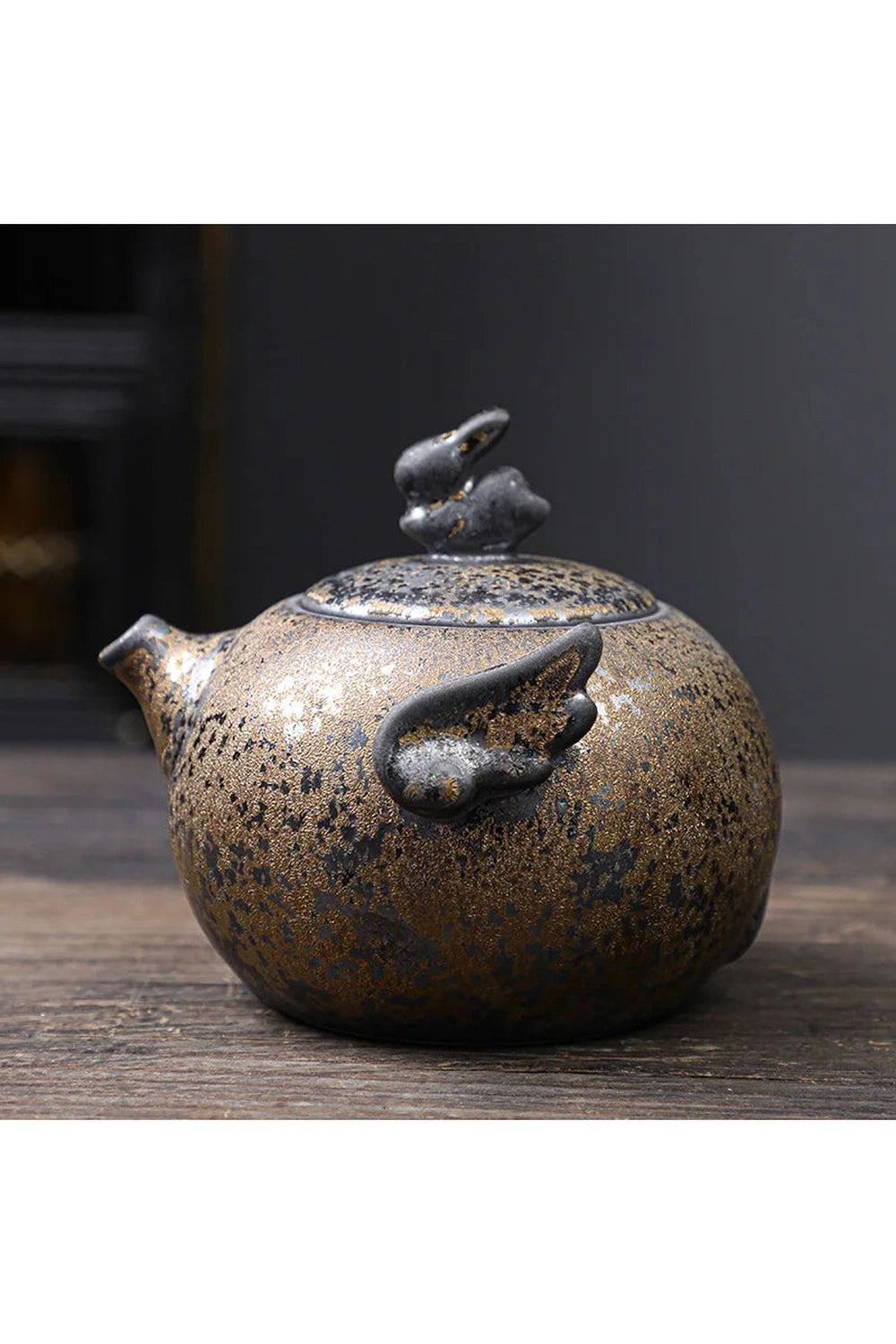 Rust Glazed Vintage Ceramic Teapot