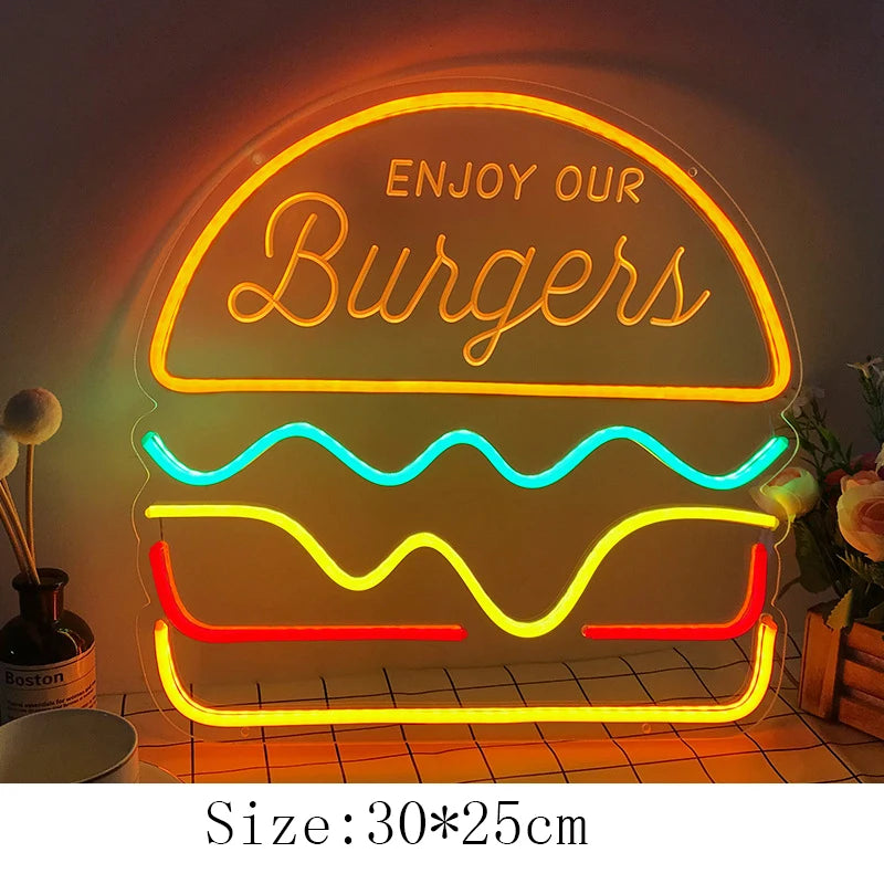 Neon Fast Food Signs