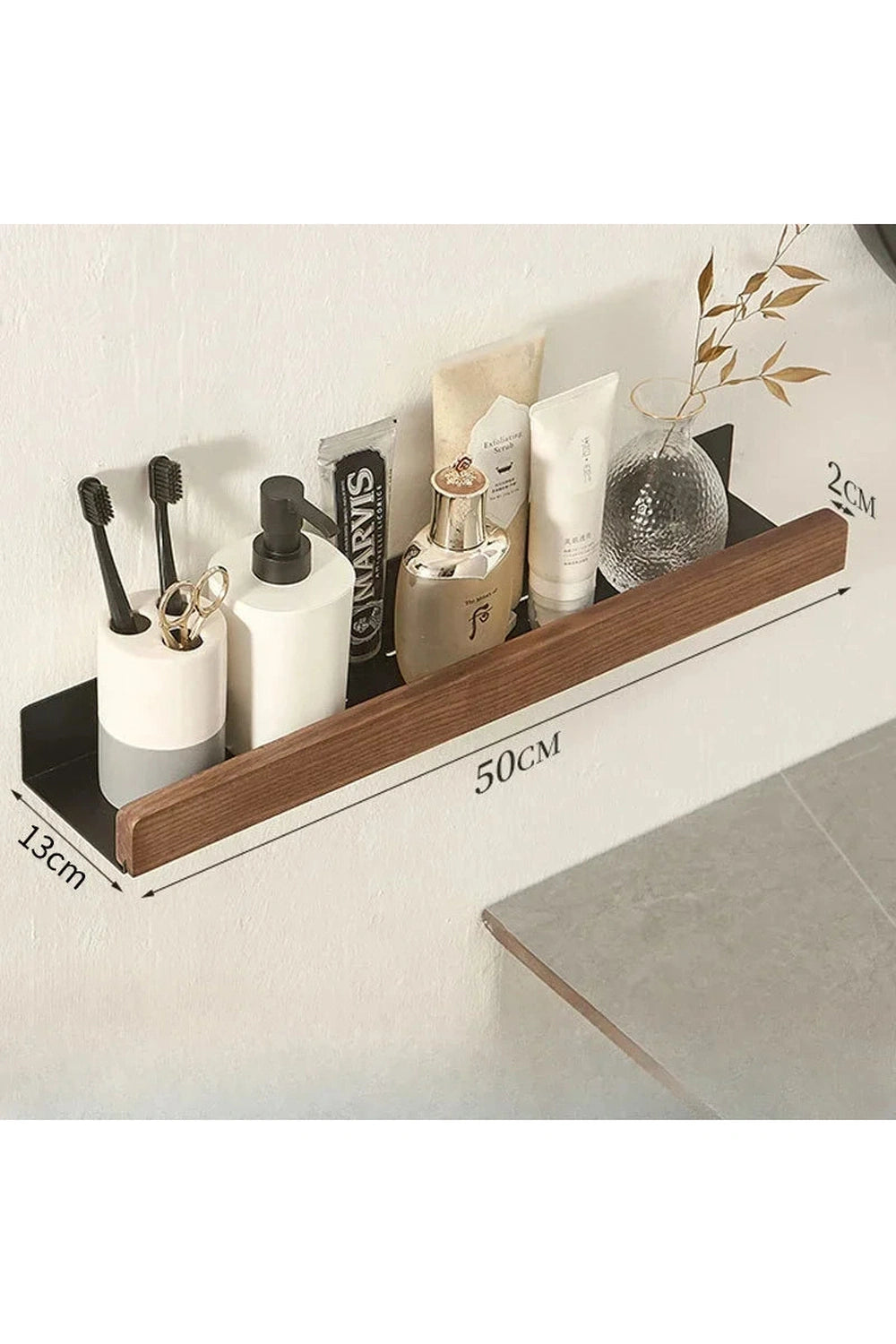 Bathroom shelves，wood towel bars no punching toilet storage shelf bathroom organizer and storage bathroom accessories towel rack