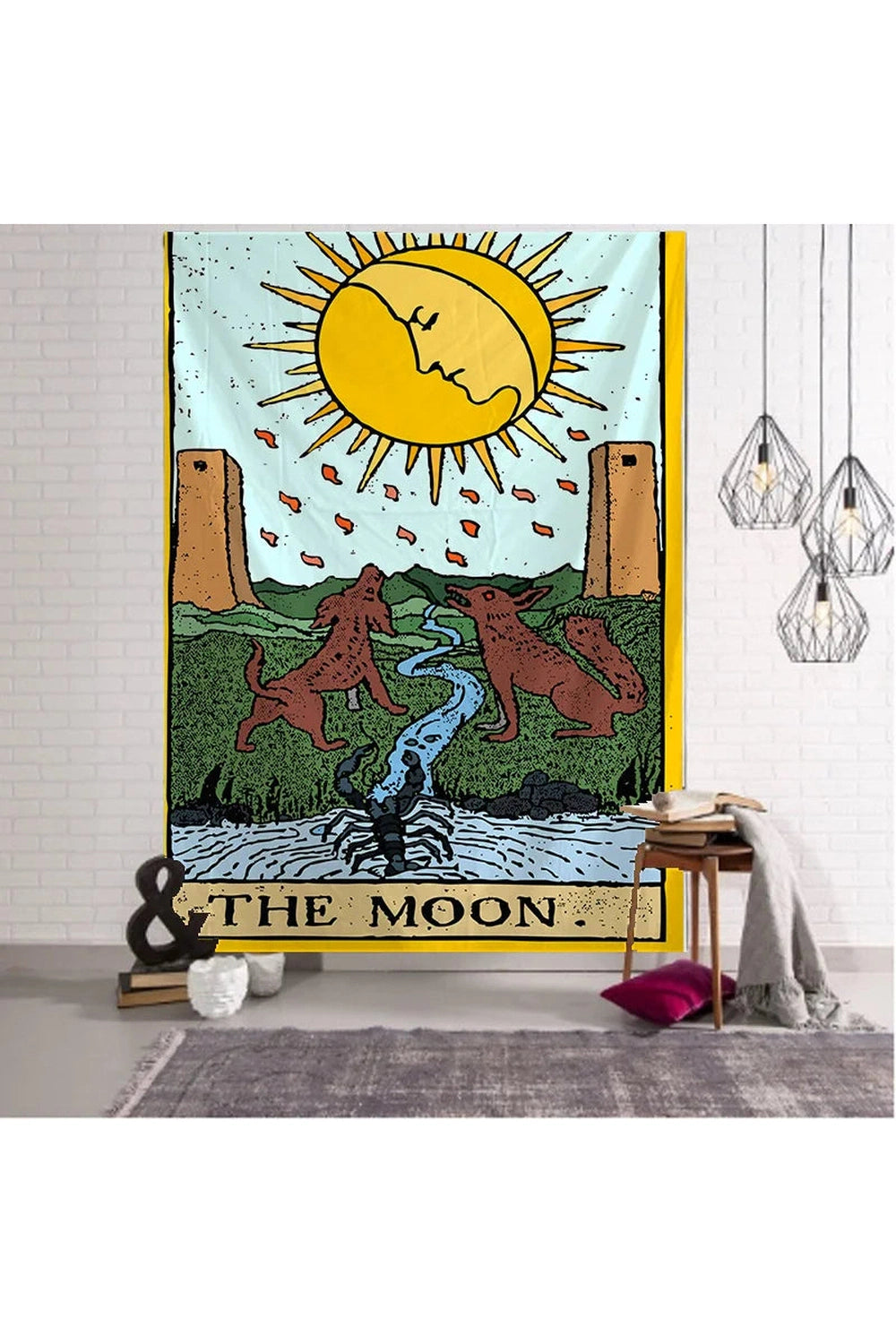 Wall Hanging Boho Decor Witchcraft Tapestry Girl Moon Home