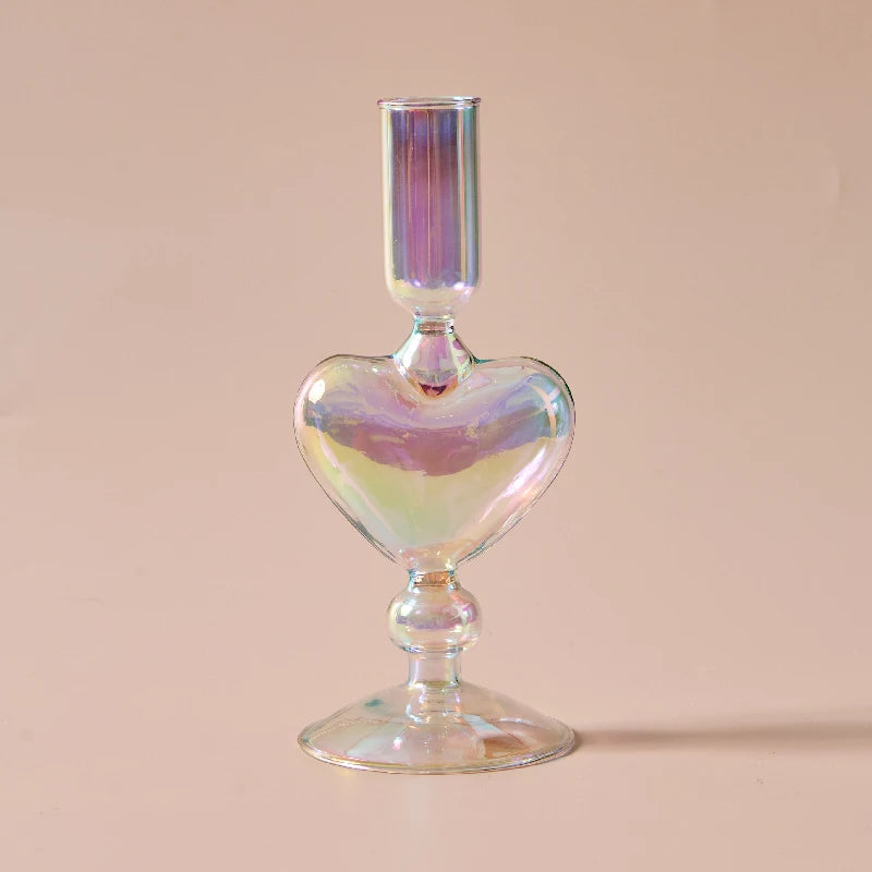 Rainbow Glass Candle Holder