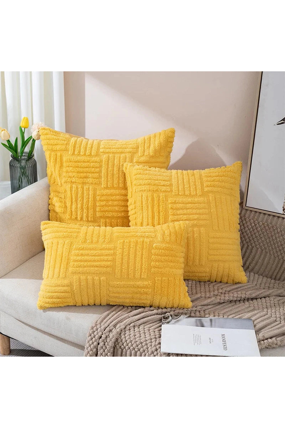 Plush Living Room Pillow Case