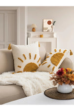 Fall Decor Bohemian Sun Tufted Pillow Case