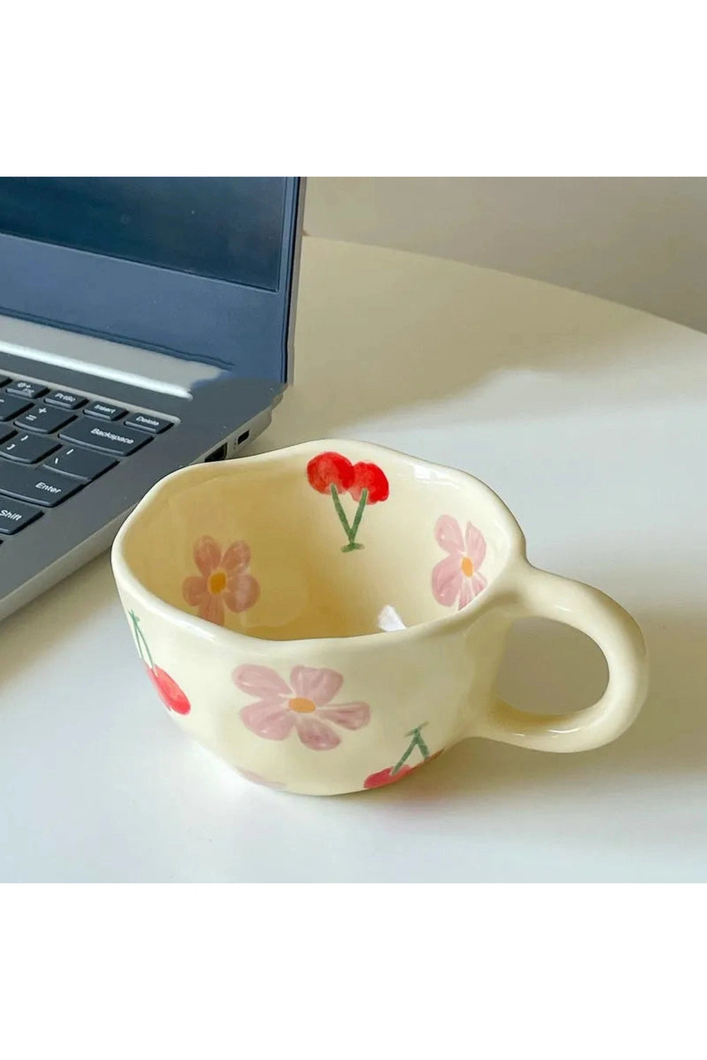 Irregular Flower Ceramic Mug