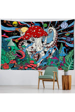 Cosmic Mushroom Wonderland Tapestry