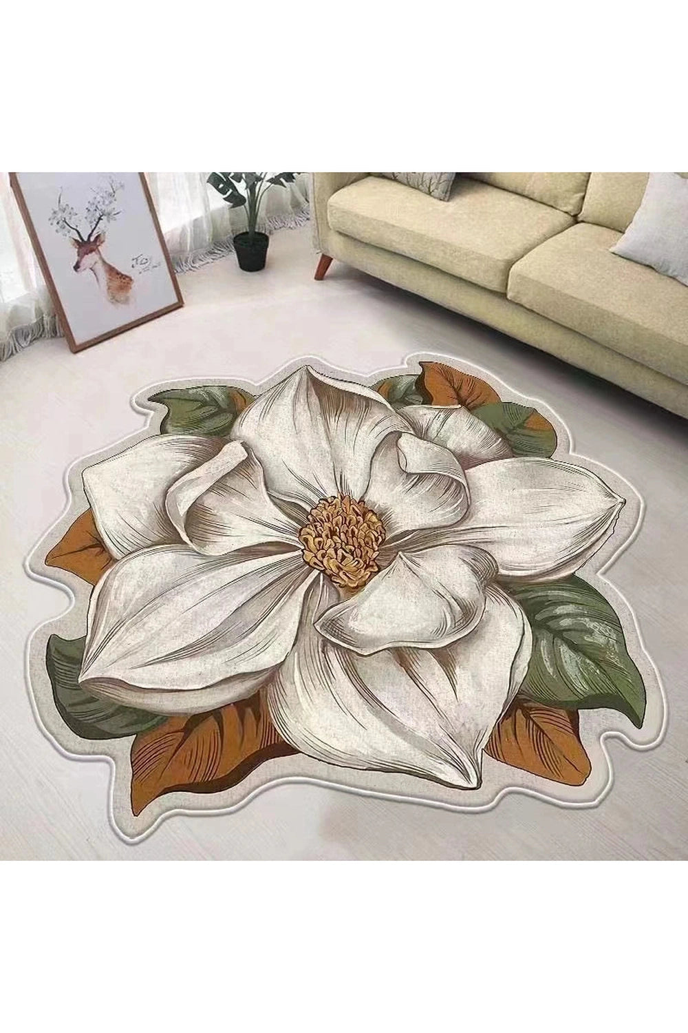 Chinese Flower Decor Rug